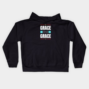 Grace Upon Grace | Christian Typography Kids Hoodie